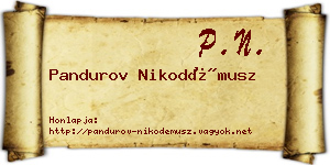 Pandurov Nikodémusz névjegykártya